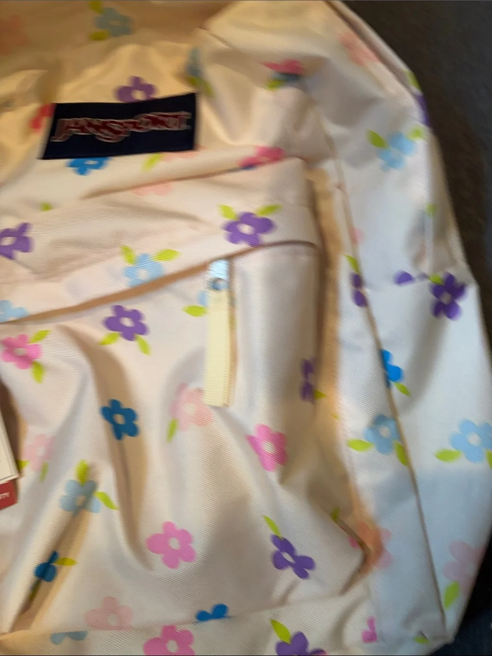 NWT JanSport Essential Pack 24L Floral Cutout Backpack Cream